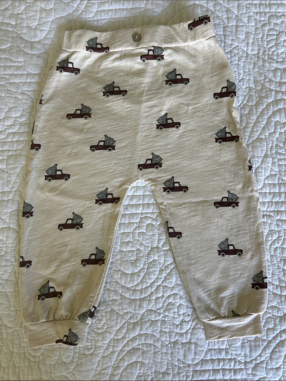 Rylee & Cru Baby LS Pants~ Trucks 
18-24months. Cream/natural